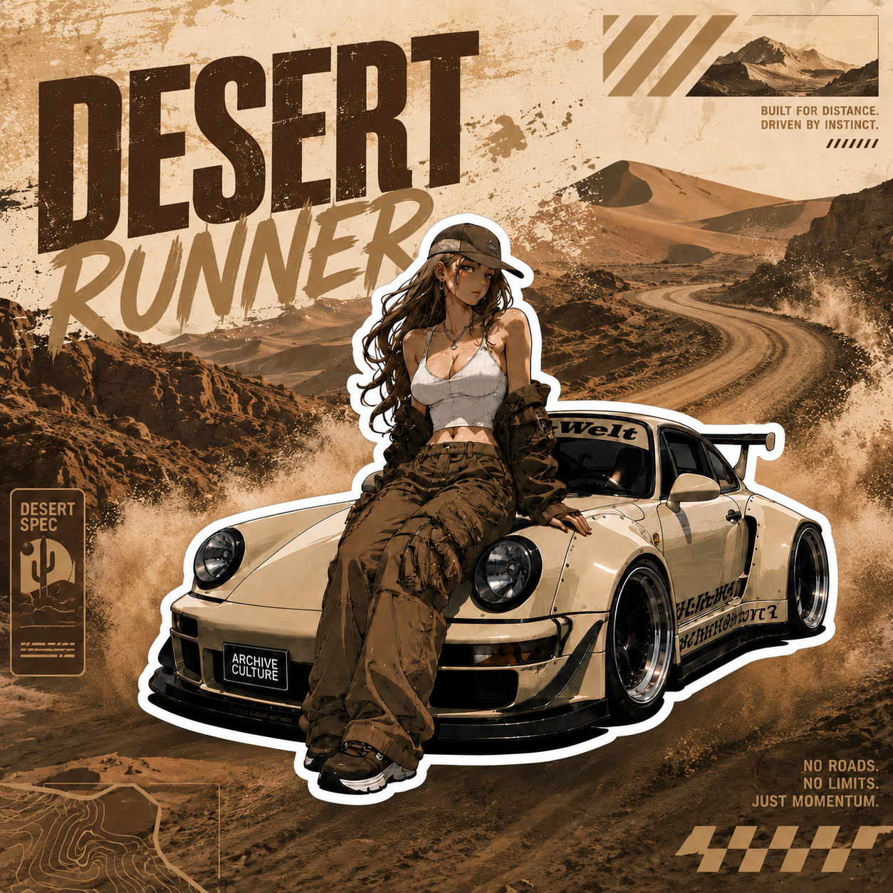 Desert Runner Die Cut Sticker