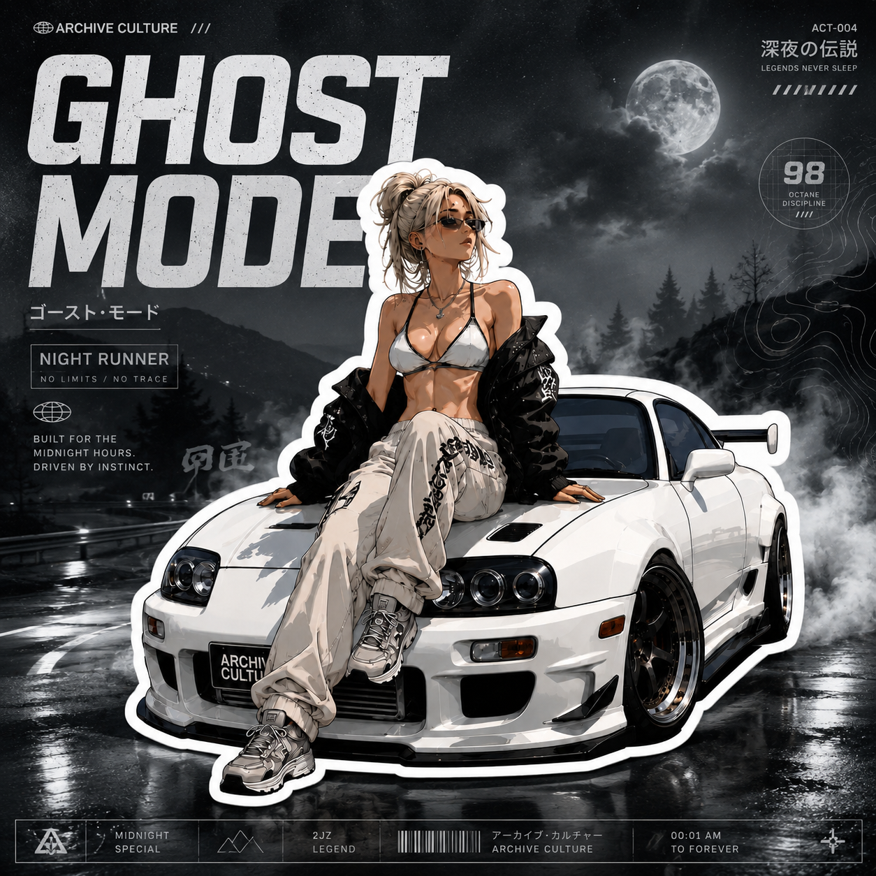 Ghost Mode Die Cut Sticker