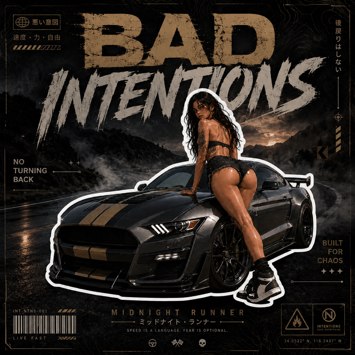 Bad Intentions Die Cut Sticker